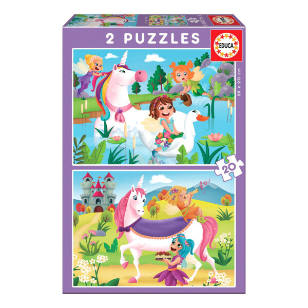 Set 2 Puzzle Rompecabeza Educa 20 Piezas Unicornio Hadas Set 2 Puzzle Rompecabeza Educa 20 Piezas Unicornio Hadas