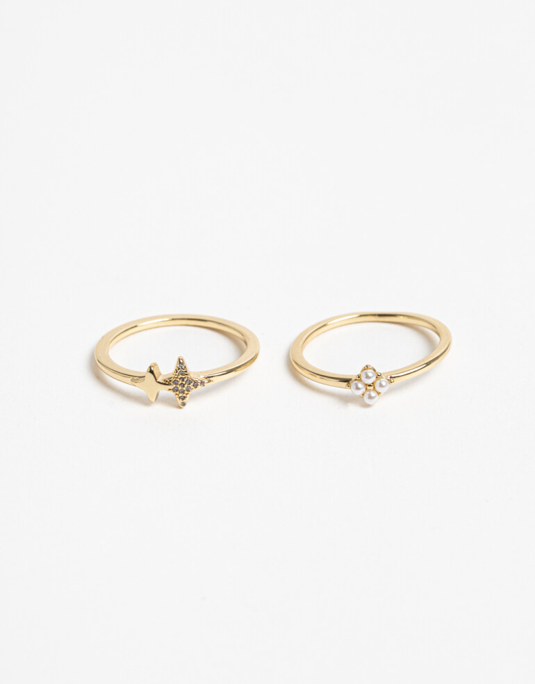 Sets Anillos Metal Anillo Set Cosmic - Dorado