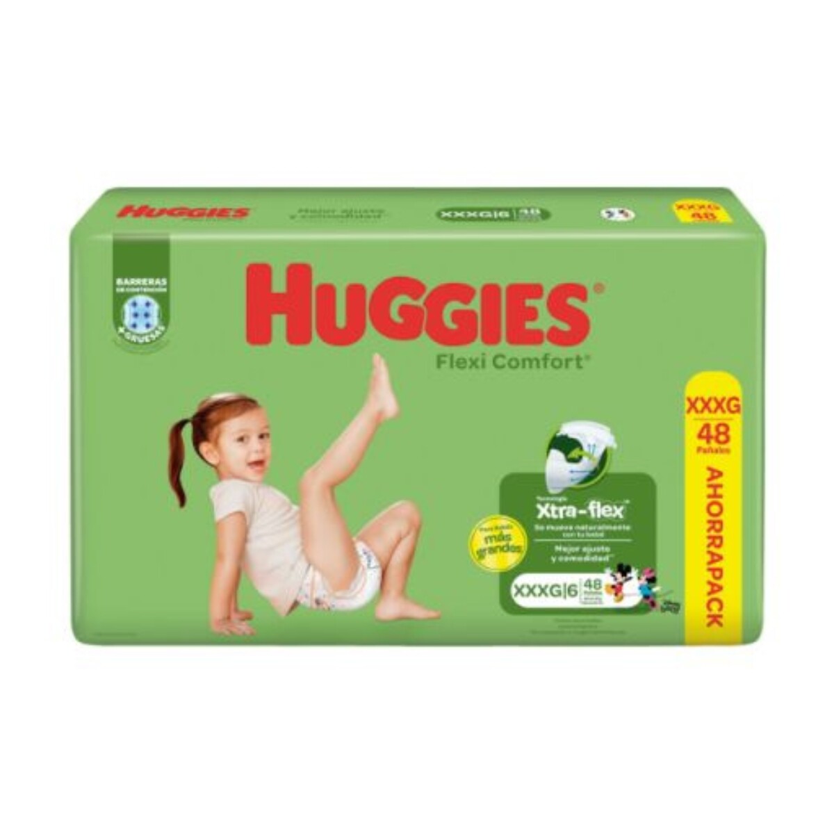 Pañales Huggies Flexi Comfort Xxxg 48 Unidades 
