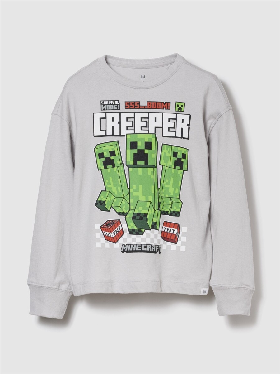 Remera Minecraft Niño - Grey Crystal 