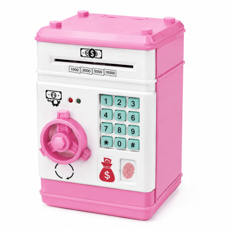 Alcancía Infantil Caja Fuerte Electronica Huella Clave Rosa