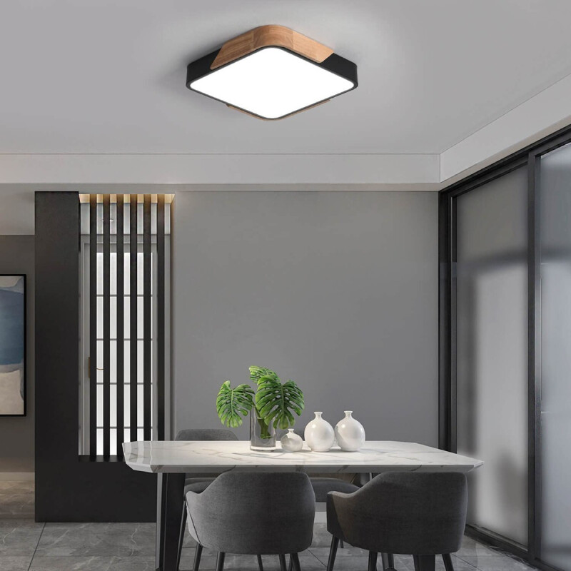 Luminaria Plafon Led 30 X 30cm Metal Y Madera Varios Colores Luminaria Plafon Led 30 X 30cm Metal Y Madera Varios Colores