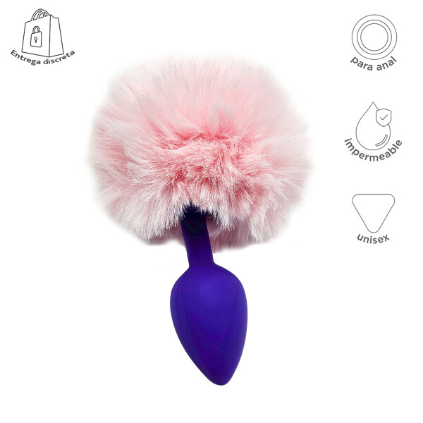 Plug Anal Pompón Conejita Consolador Estimulador Talle S Variante Color Rosa Chicle Violeta