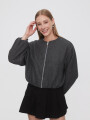 Campera Terry Gris Melange Oscuro