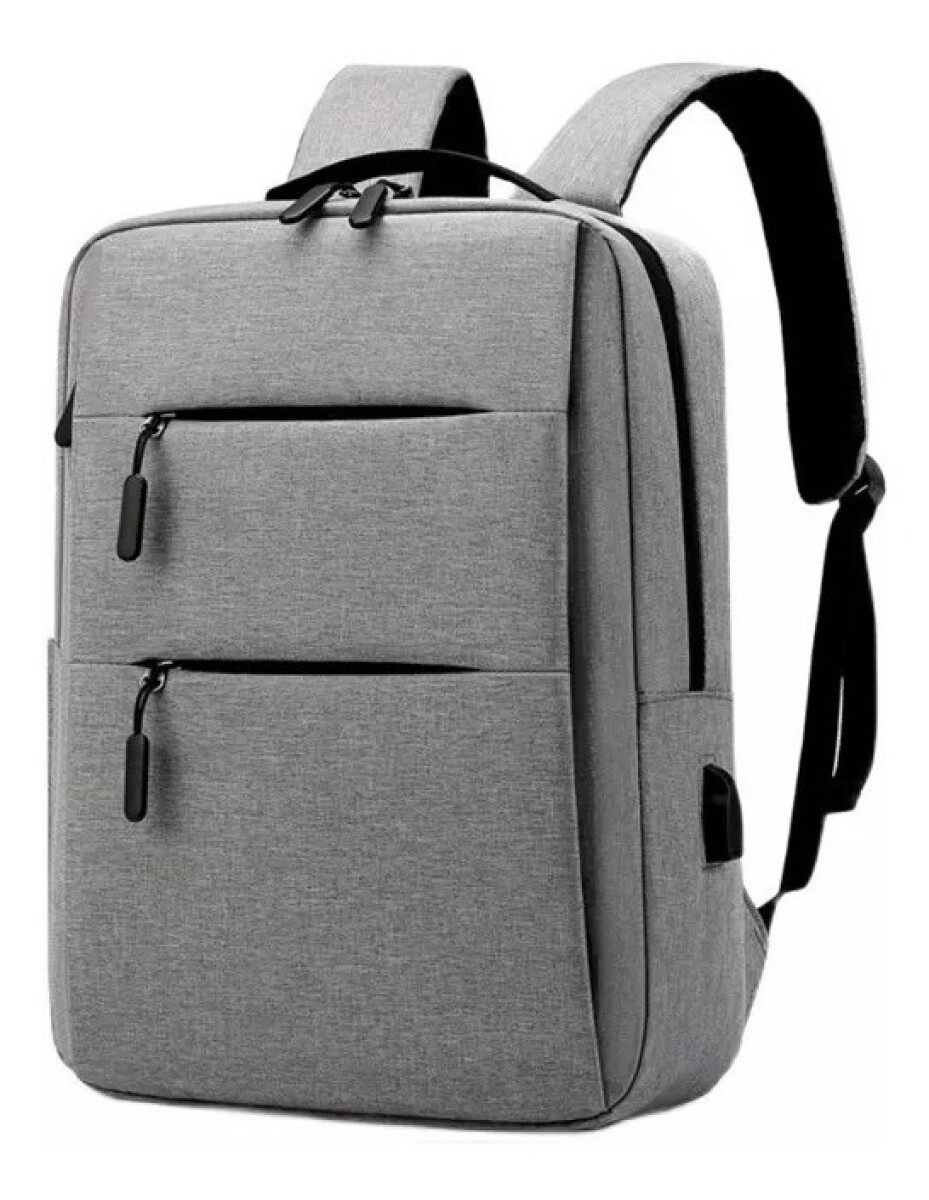 Mochila C/ Usb. Porta Laptop Cierres - Gris 