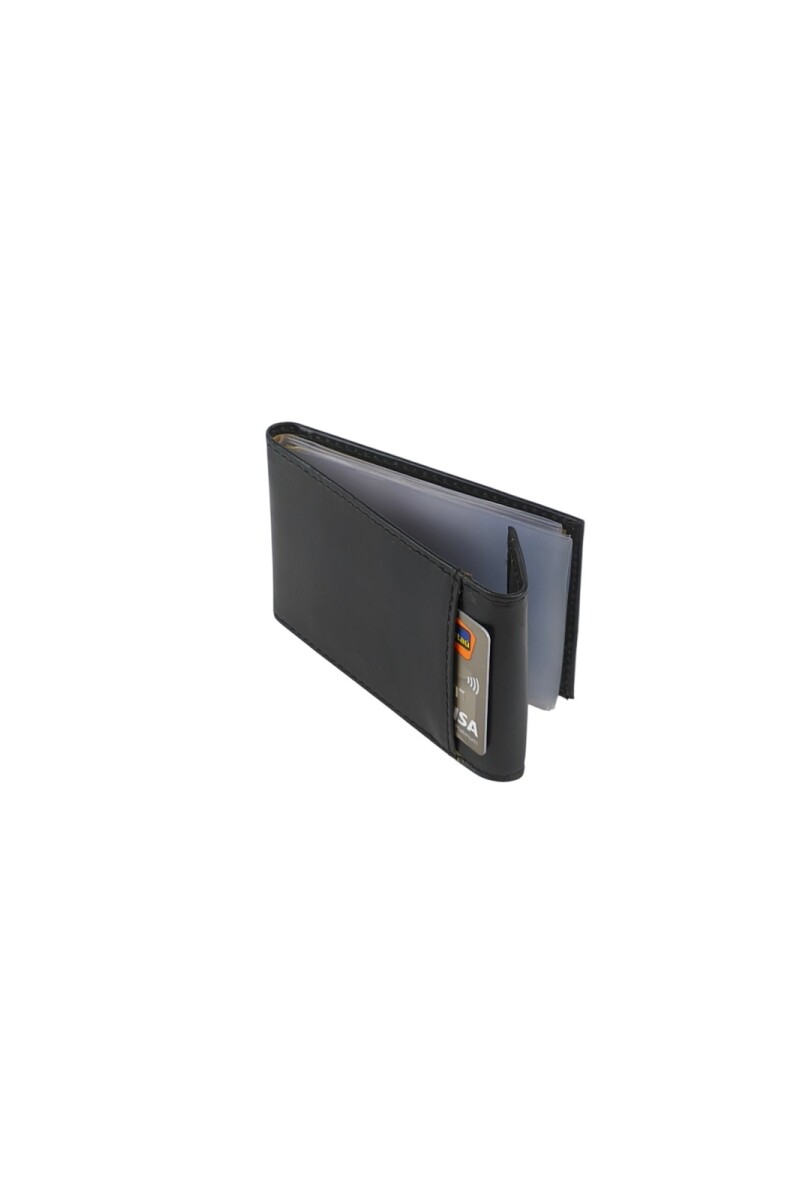 Porta documentos con separador transparente interior Negro