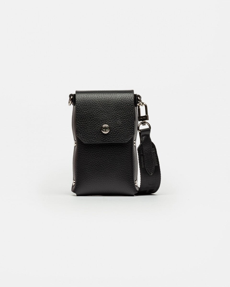 Porta celular Maldiva en cuero graneado - Negro 