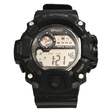 Reloj Deportivo de Pulsera Waterproof Pantalla Luz p/ Hombre Negro