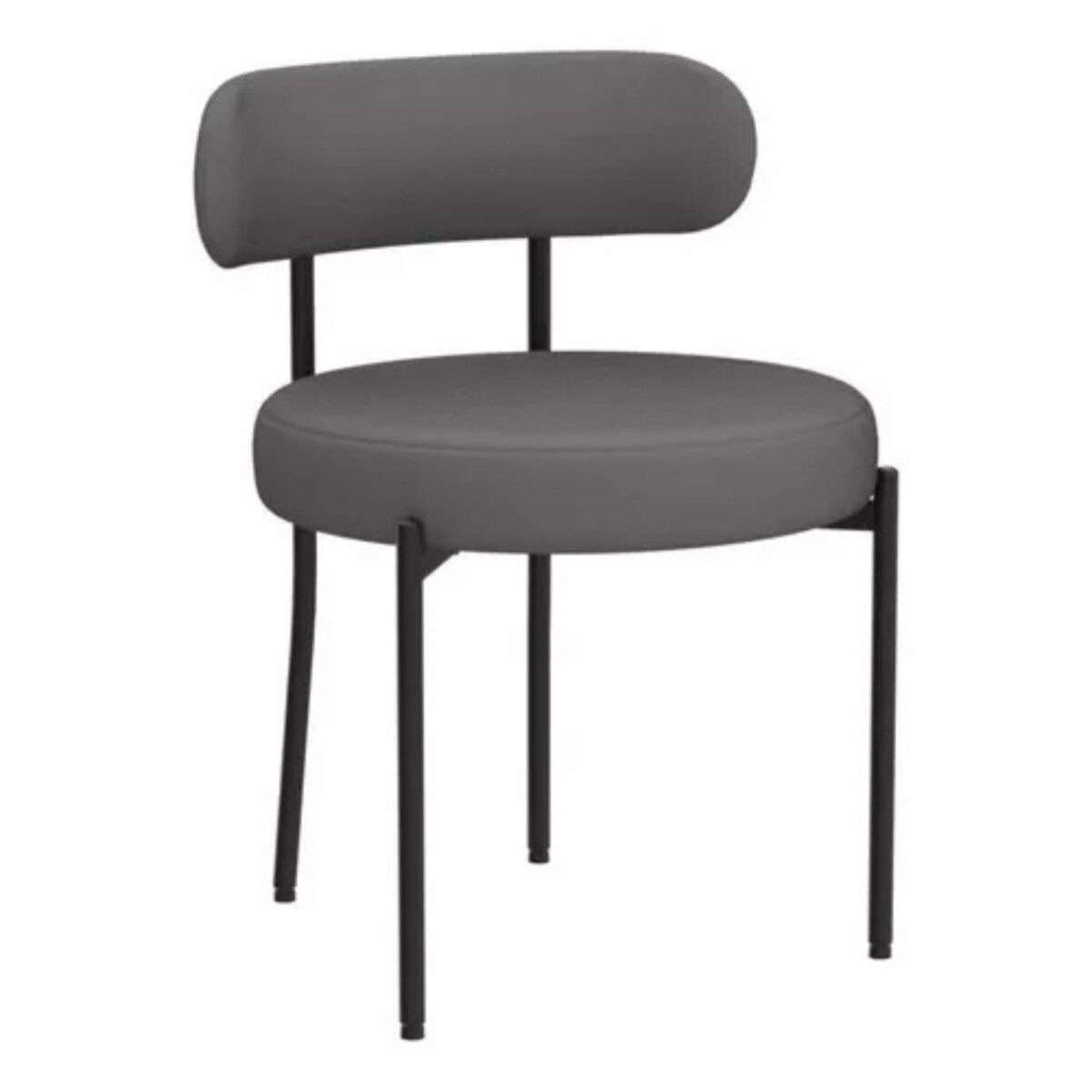 Silla Boucle Metal Y Tela - GRIS OSCURO 