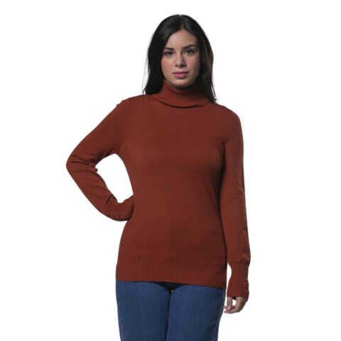 POLERA CON BOTONES LADRILLO