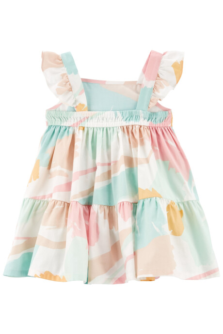 Vestido de algodón, escalonado, tonos pastel Vestido de algodón, escalonado, tonos pastel