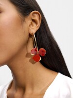 Aros Con Flor naranja