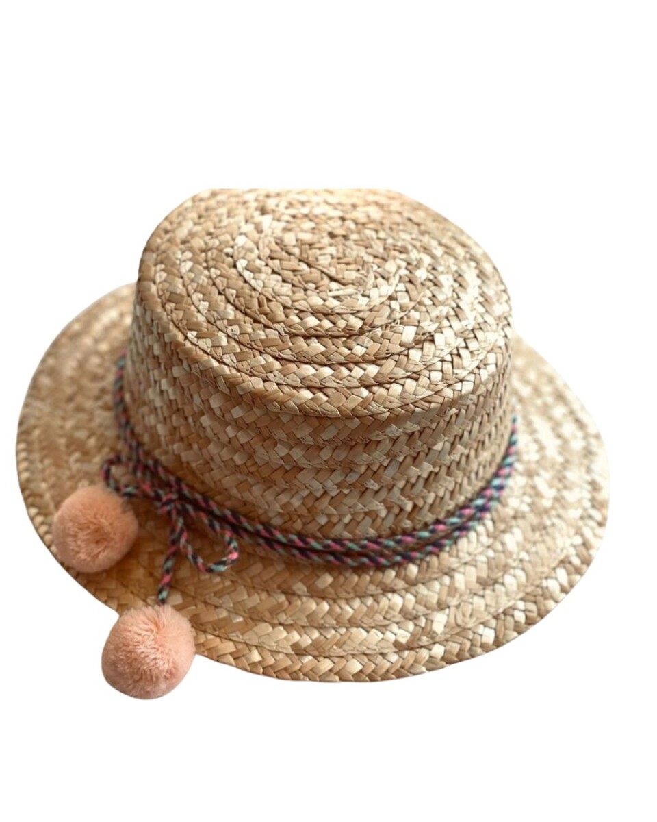 Sombrero Fibras Naturales Pompón 