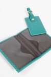 Set de funda para pasaporte y tag de valija croco celeste
