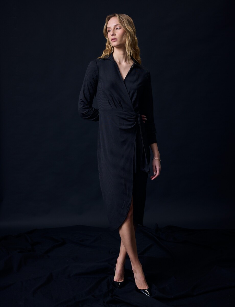 Vestido Cruzado - Negro 