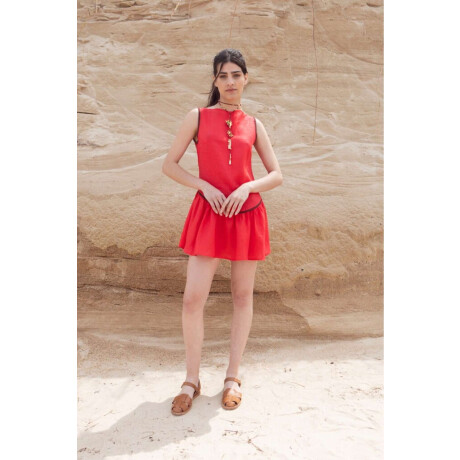 Vestido Pulpa Rojo Y Choco