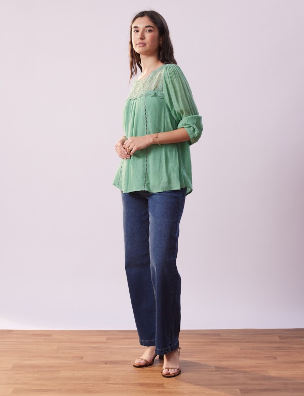 Blusa Crochet VERDE