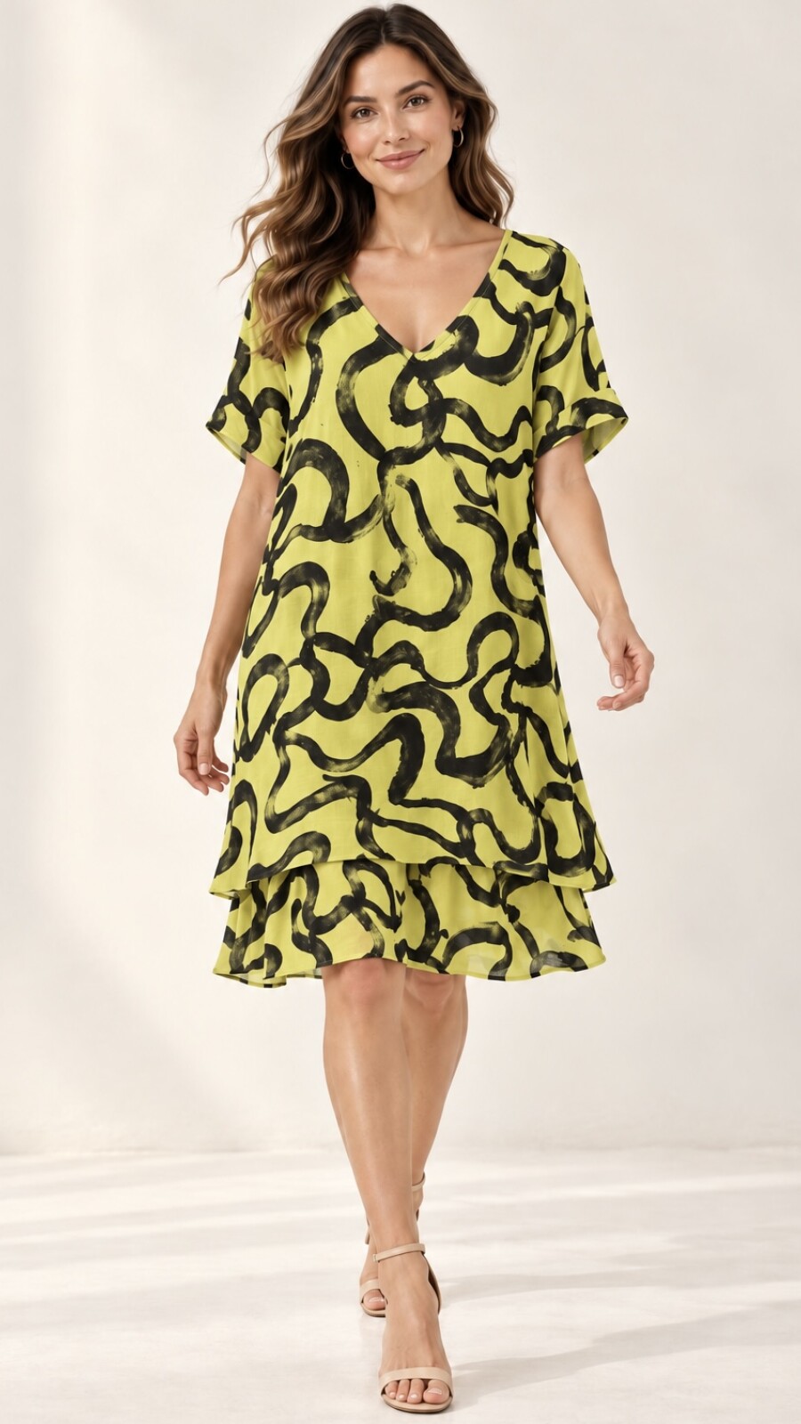 VESTIDO LUAN ESTAMPADO AMARILLO-AZUL