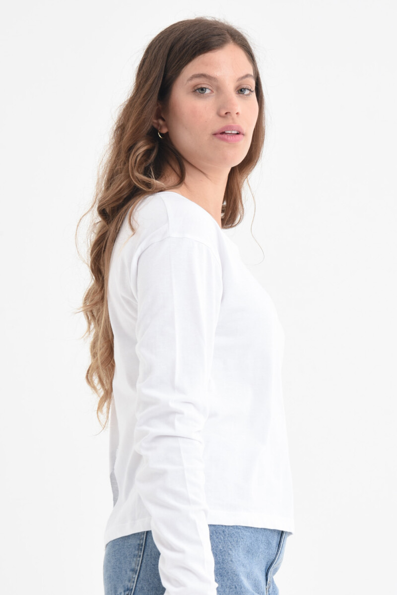 Camiseta manga larga basica algodón orgánico Blanco