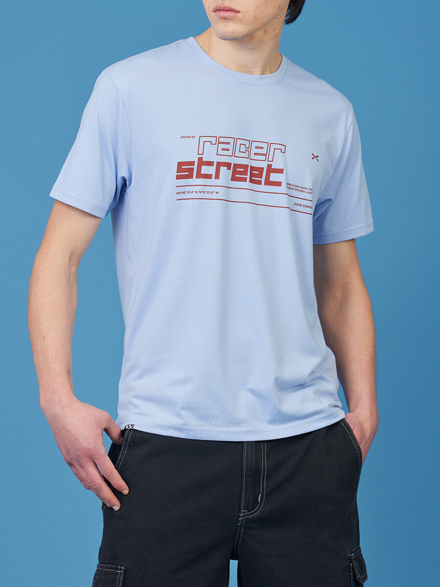 T-SHIRT RACER DIXIE Celeste