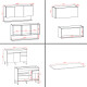 Juego de 3 Modulos De Cocina 120 cm Color Blanco BLANCO