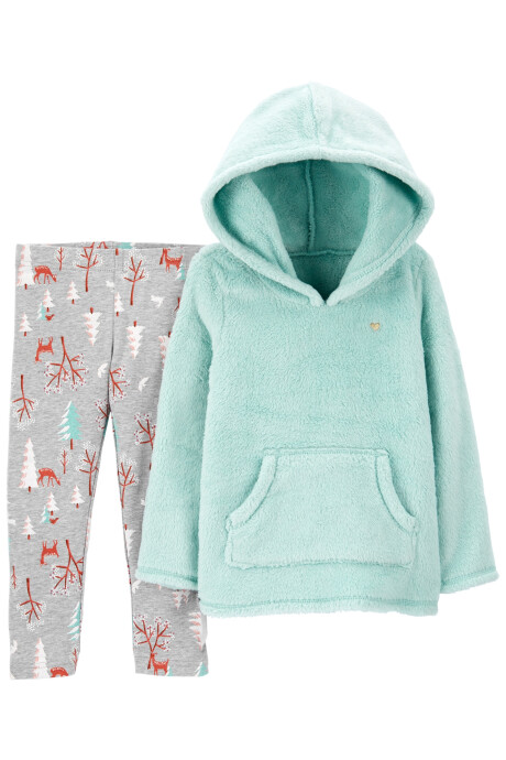 Set dos piezas con buzo tipo peluche y leggings 0