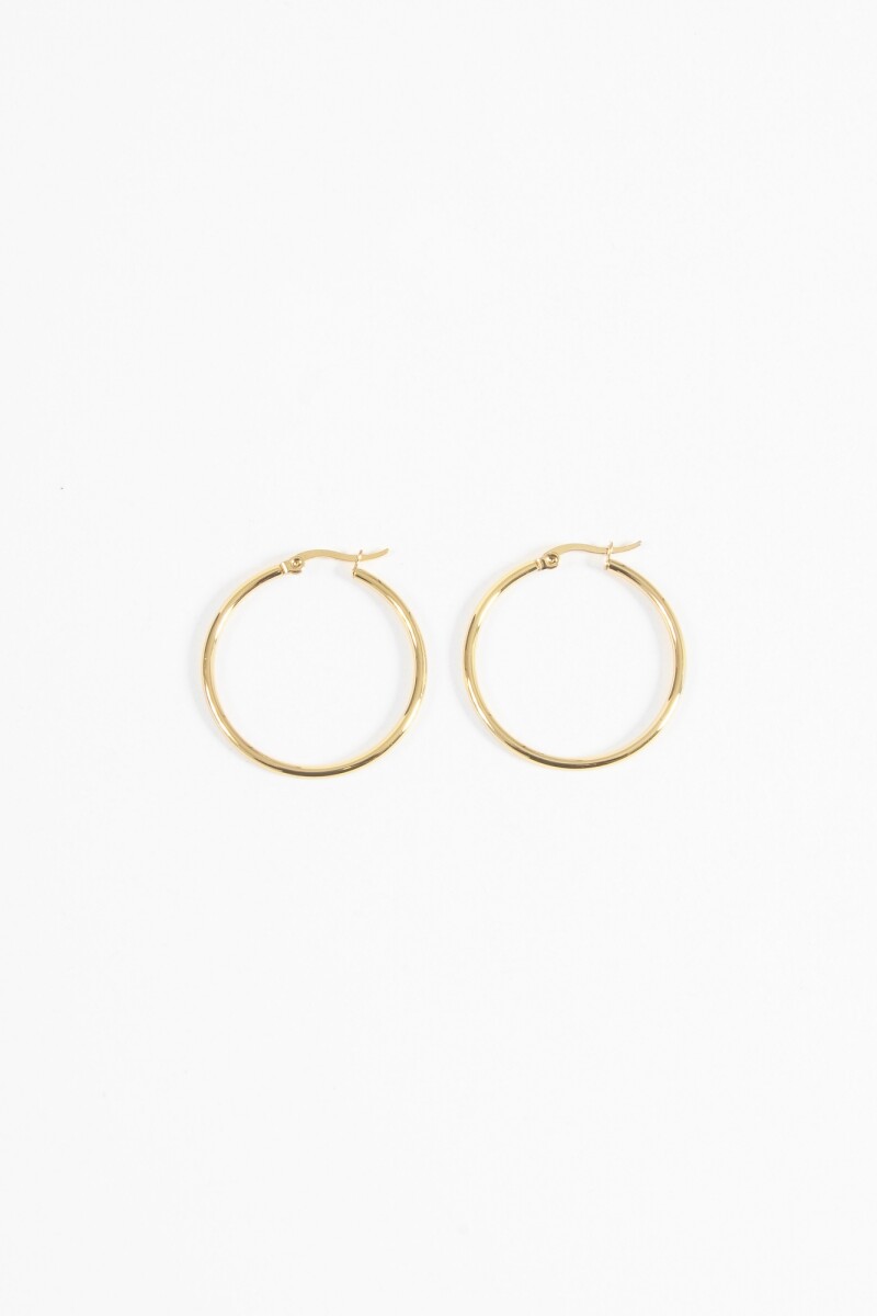 Aros acero large dorado