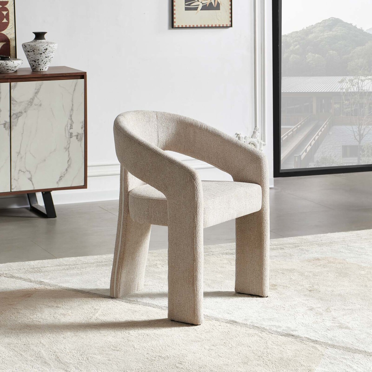 SILLA DE COMEDOR - TELA MARRON JAZMÍN 