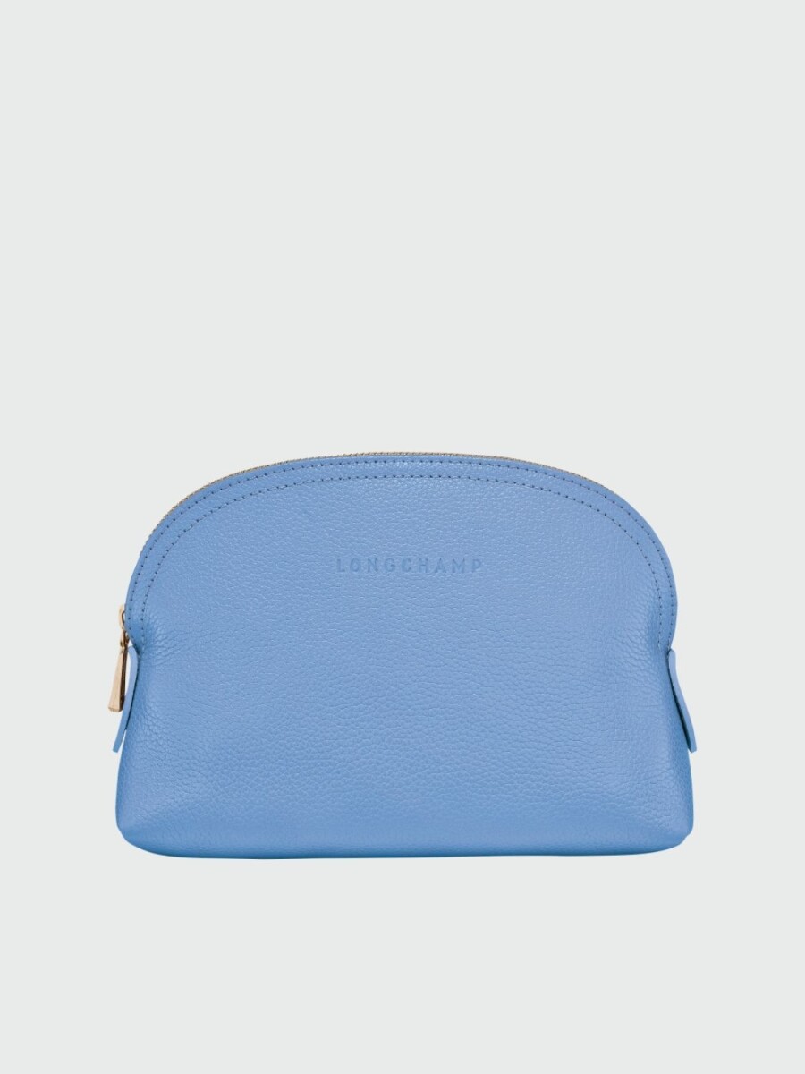Longchamp -Neceser de cuero,Le foulonné - Celeste 