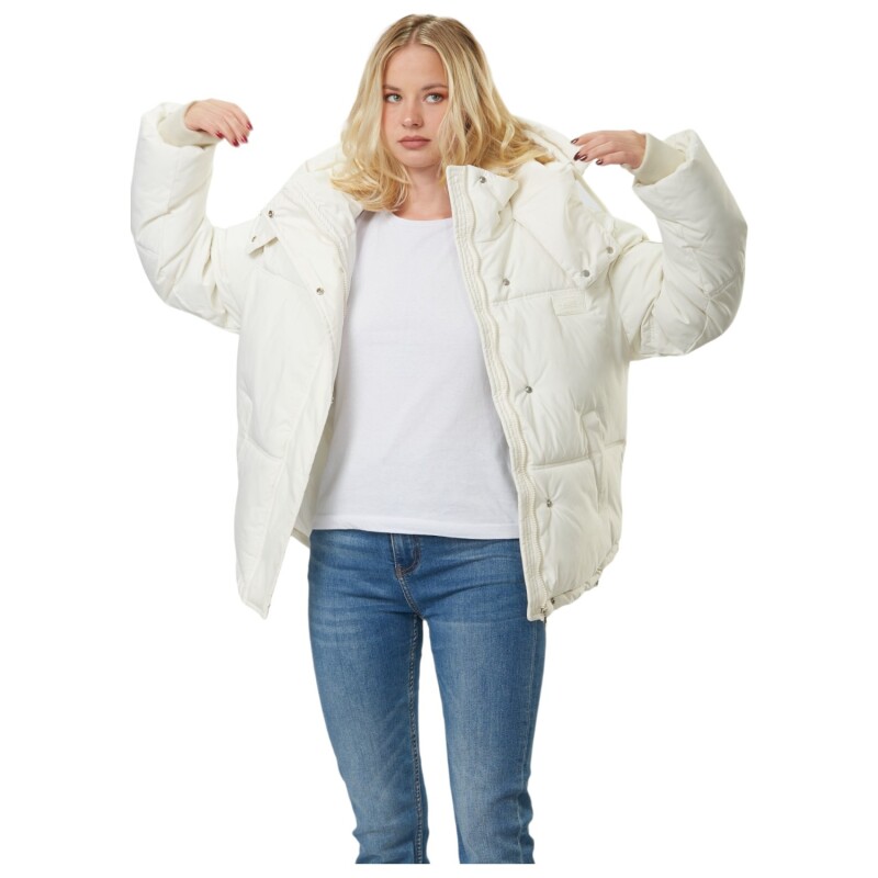 Campera de Nylon con Capucha UFO Laurel Beige Beige