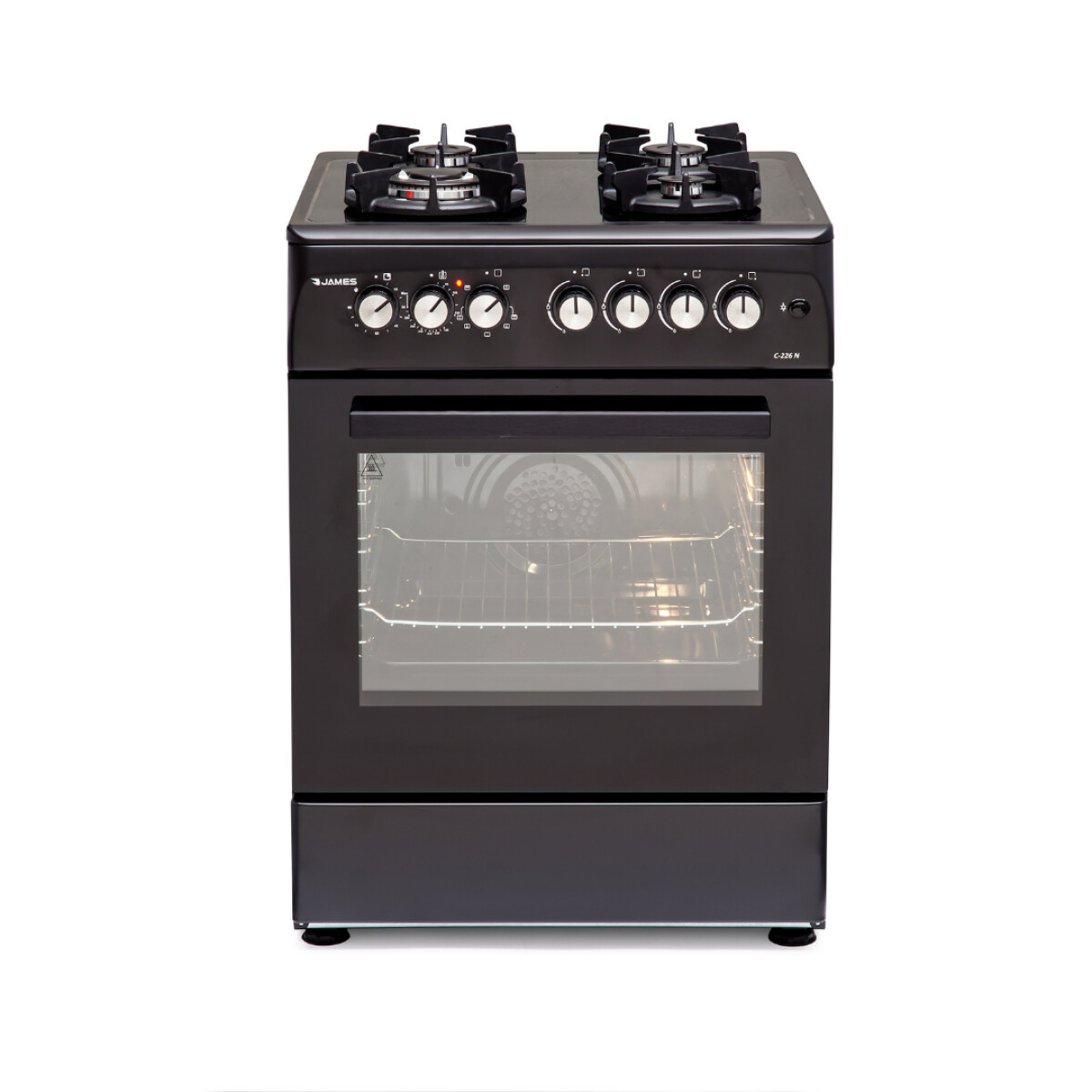 Cocina combinada James 4H C 226N con mesada de vidrio negro 