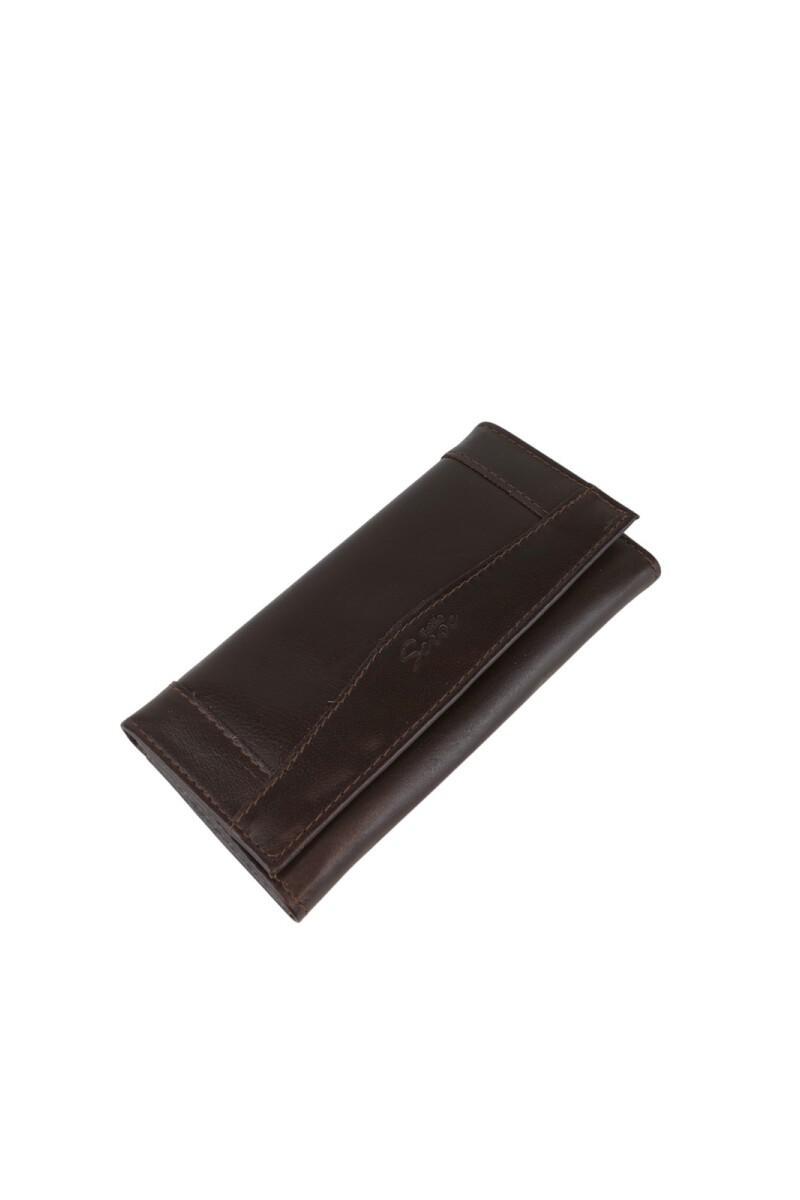 Billetera clasica con marco Marron