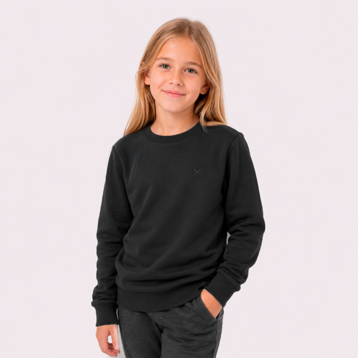 BUZO BÁSICO UNISSEX INFANTIL - NEGRO 