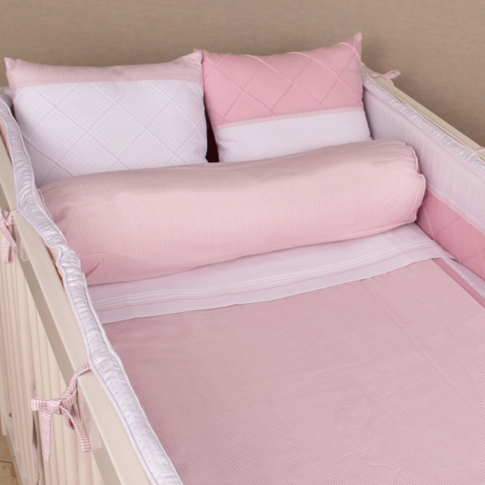 Kit de Cuna Classic Alforza Rosa