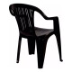 Silla Plástica Negra Plástico Resistente Interior/exterior Negro