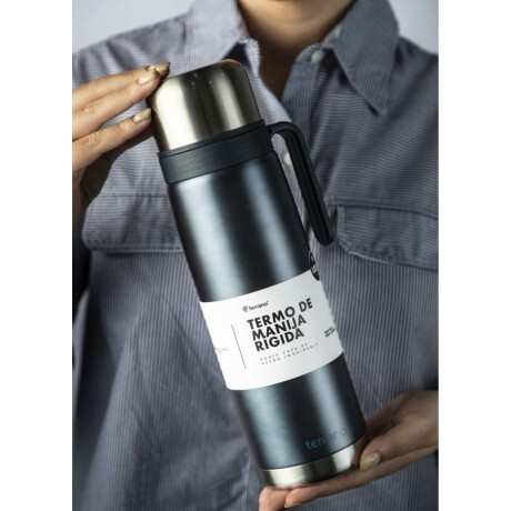 Termo 1Lt. Premium Manija Rigida Azul Metalizado