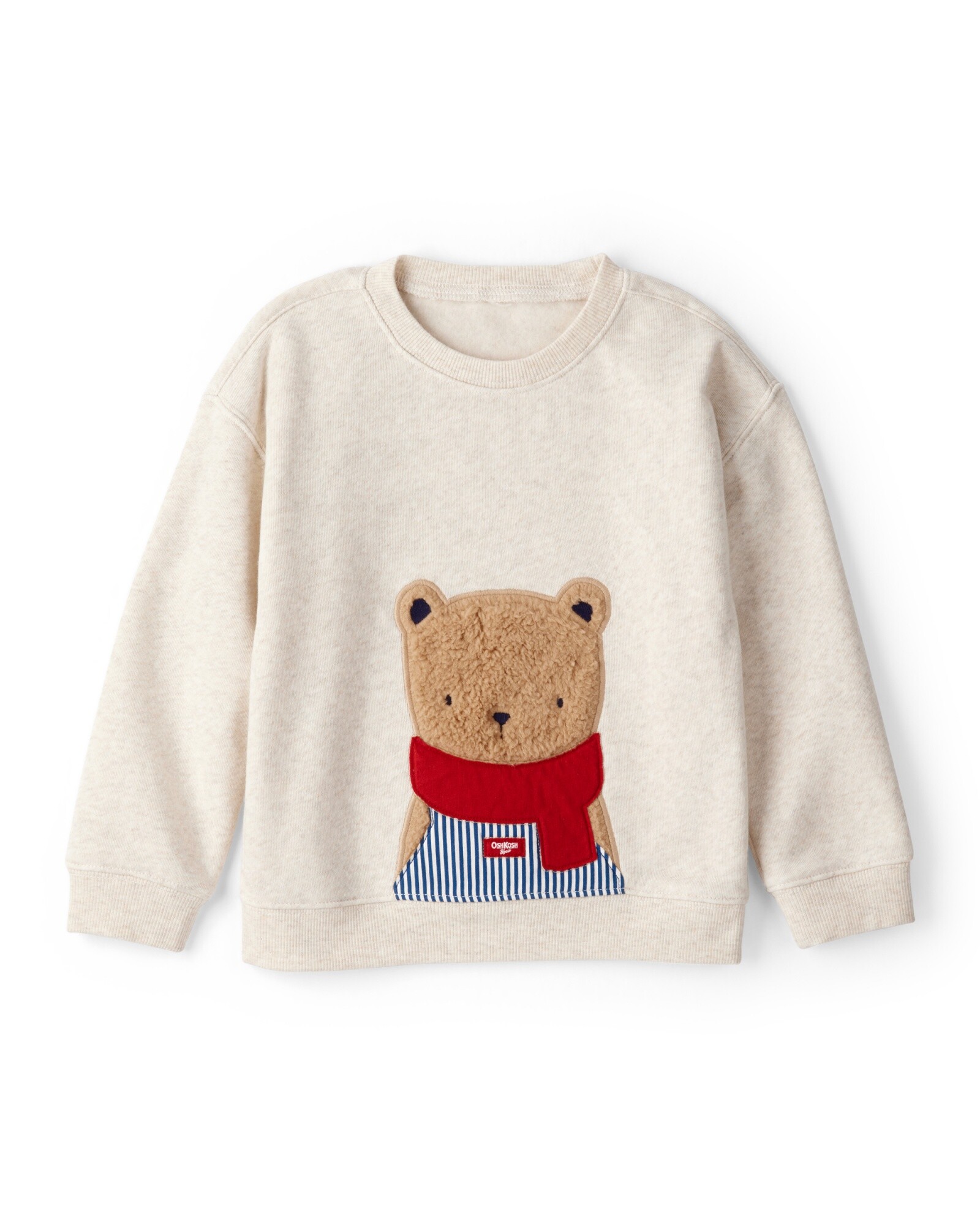 Buzo de algodón con felpa, beige, estampa oso Sin color