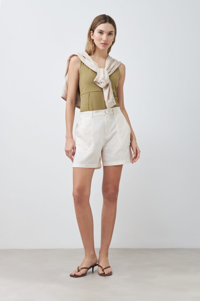 Short clásico beige melange