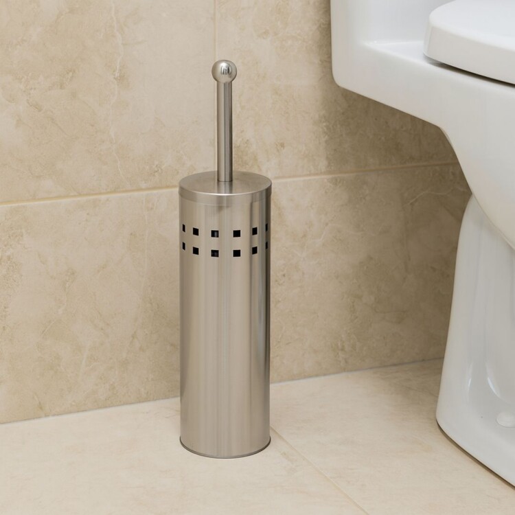 Escobilla para baño de acero inoxidable PLATEADO