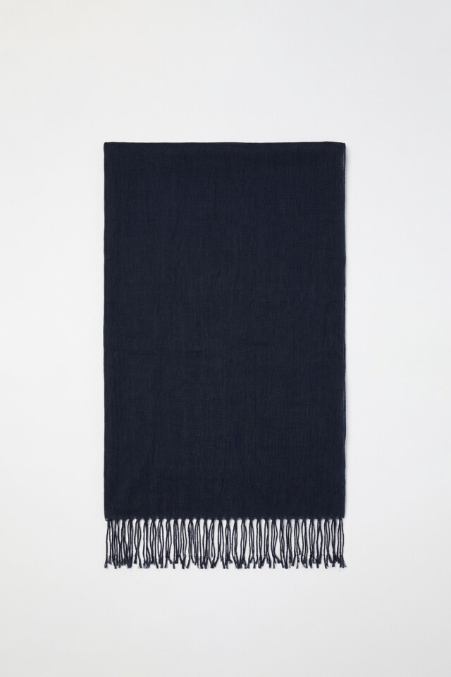 Pashmina 100% Lino azul marino