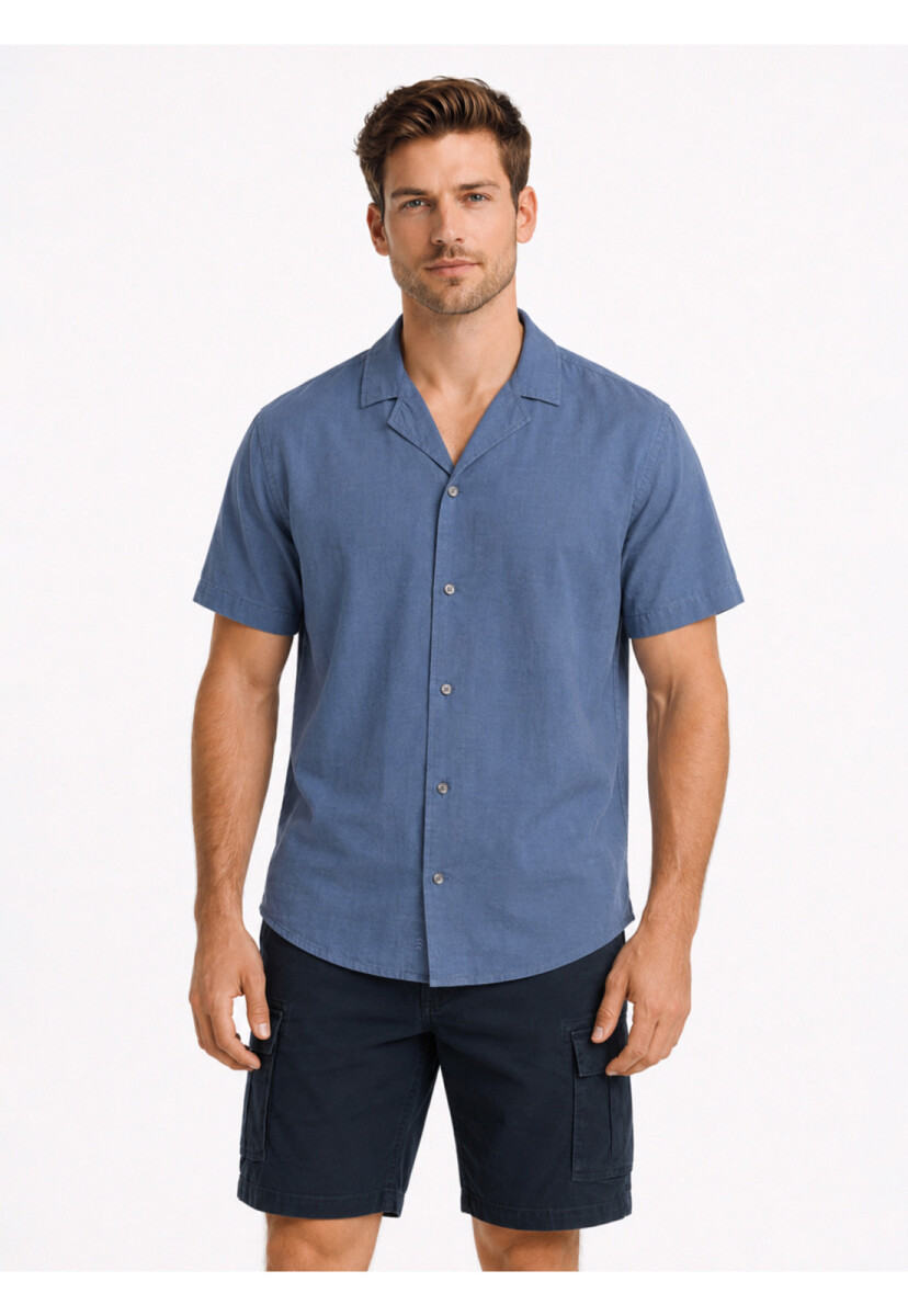 Camisa Arrow Lino Cotton Manga Corta - Piedra 