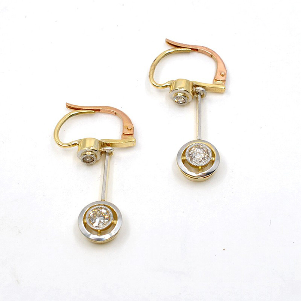 Caravanas En Oro 18K Y Brillantes Caravanas En Oro 18K Y Brillantes