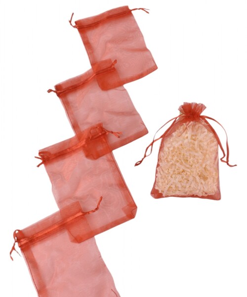 Pack x 100 - Bolsas organza 9x15 cm ROJO