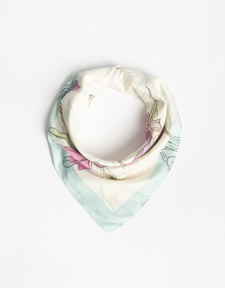 Pañuelos Raso Flores Pañuelo Estampado - Combinacion Multicolor