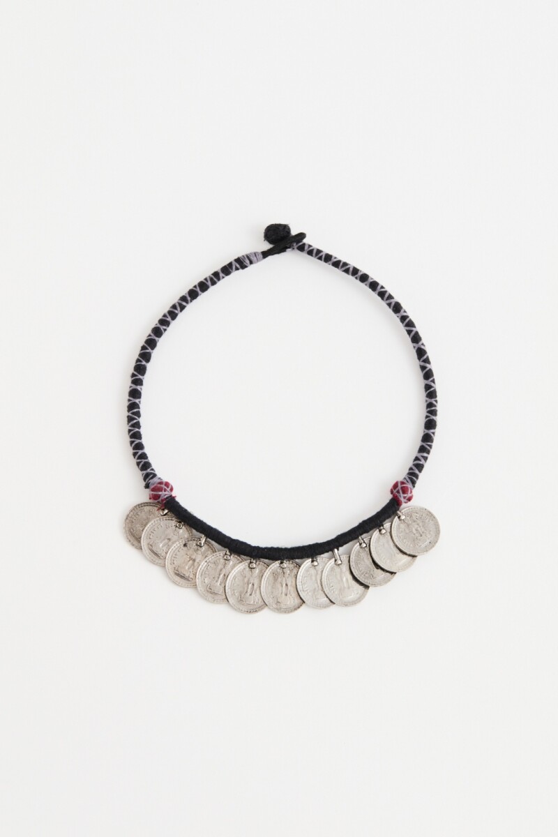 Collar Metal Coins Negro