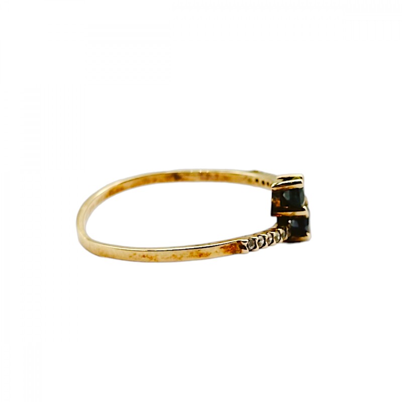 Anillo Toi ei Moi-Oro Bajo-Piedra Zafiro y Zirconia-AN8128 conpiedra
