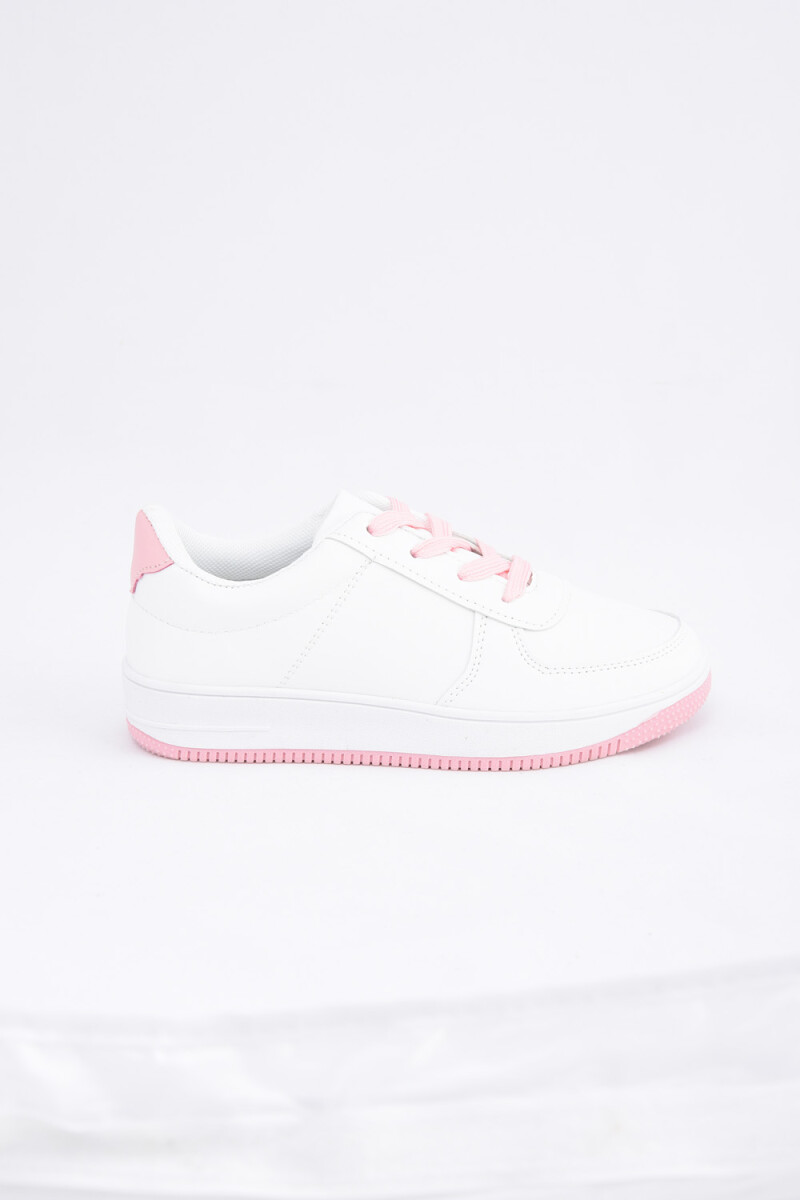 Zapatilla deportiva - Blanco y rosa 