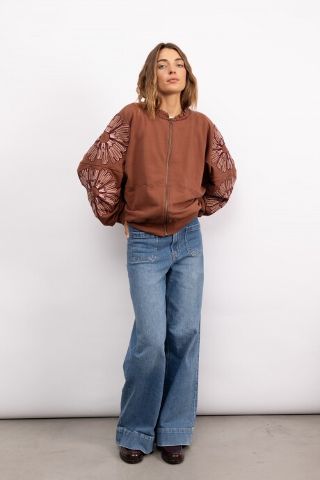 Campera Floral Marrón