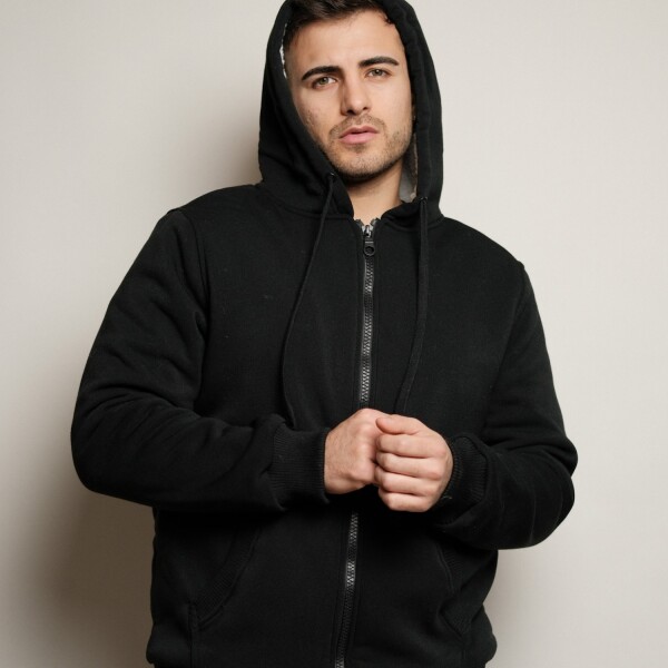 Campera Felpa y Corderito Black