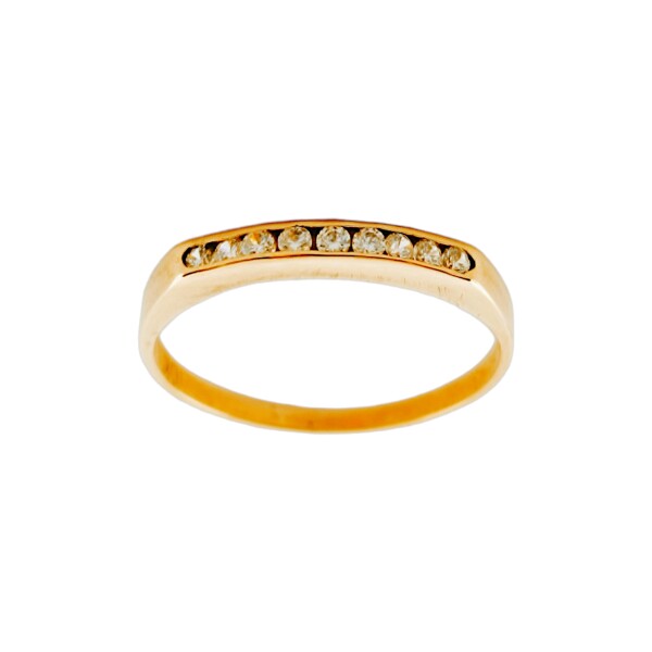 Anillo-Oro bajo-Piedra zirconia-AN8008 conpiedra